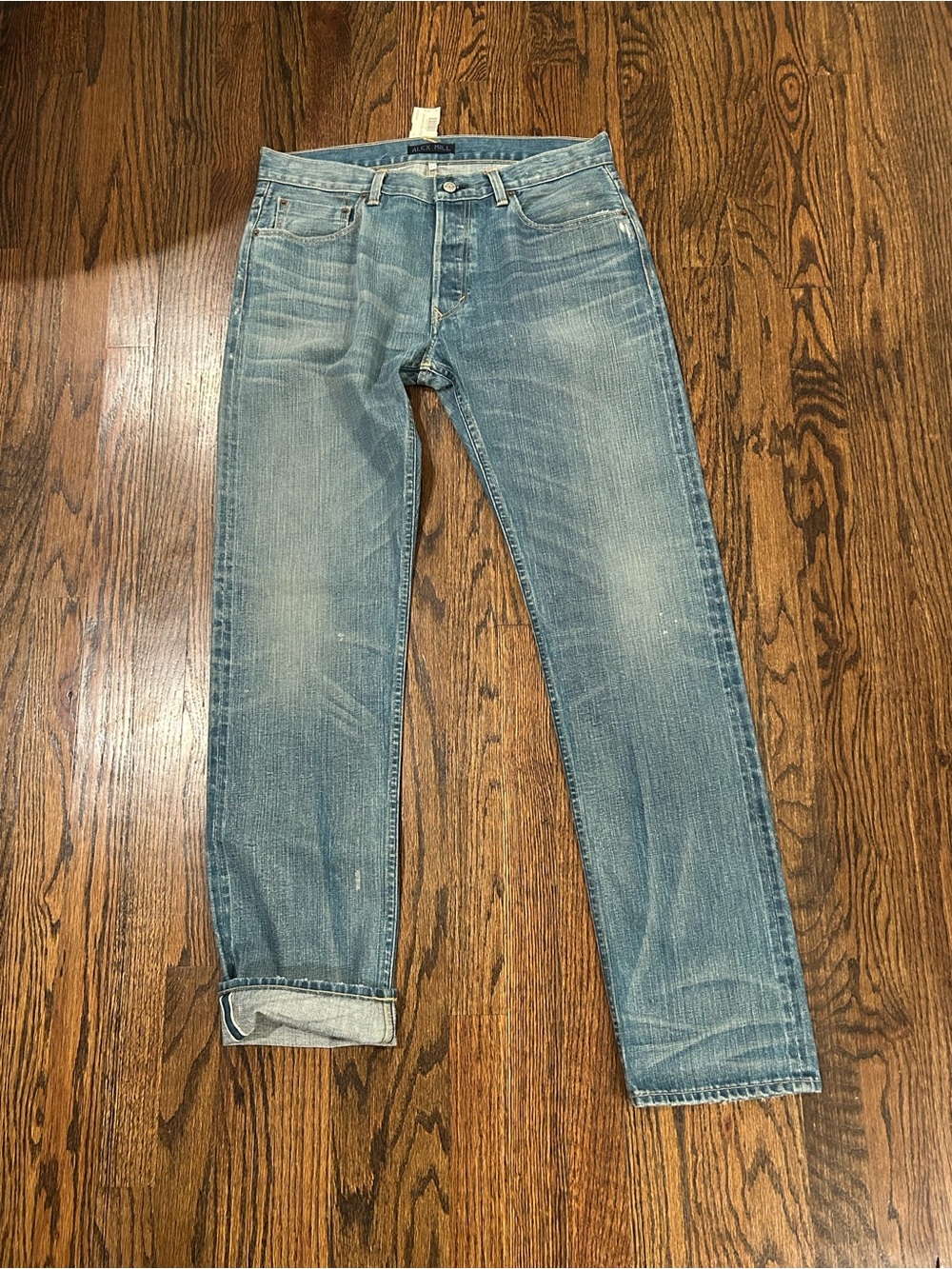 NWT Alex Mill Selvedge Denim Distressed Light Wash Jeans Sz 33 waist